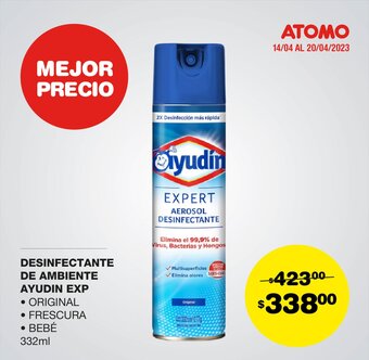 Atomo Conviene Desinfectante de Ambiente Ayudín Expert 332ml oferta