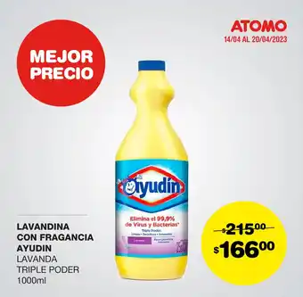 Atomo Conviene Lavandina con Fragancia Ayudín Lavanda 1000ml oferta