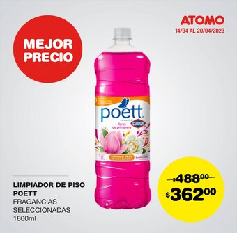 Atomo Conviene Limpiador de Piso Poett Fragancias Seleccionadas 1800ml oferta