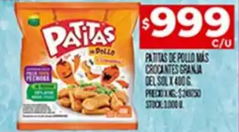 Supermercados DIA Patitas de Pollo Más Crocantes Granja del Sol x 400g oferta