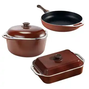 Avon Set x3 olla 28cm + sartén 28cm + cacerola rectangular | cucina donna oferta