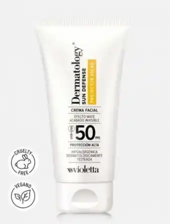 Violetta Fabiani Protector solar facial fps 50 dermatology sun defense oferta