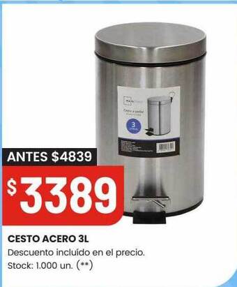 Changomas Cesto acero 3l oferta