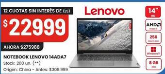 Changomas Notebook lenovo 14ada7 oferta