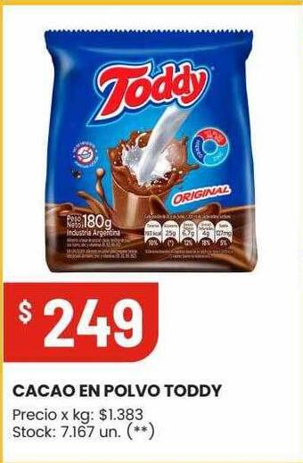 Changomas Cacao en polvo toddy oferta