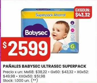 Changomas Pañales babysec ultrasec superpack oferta