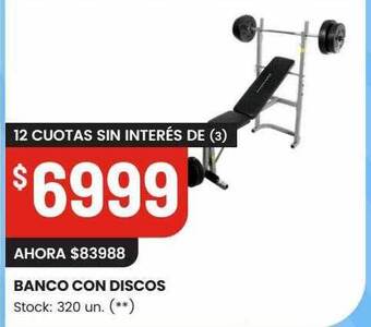 Changomas Banco con discos oferta