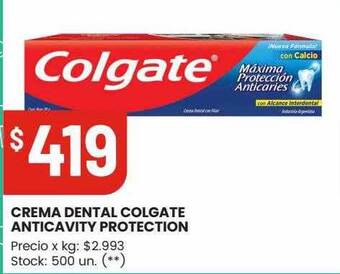 Changomas Crema dental colgate anticavity protection oferta