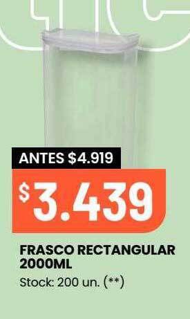 Changomas Frasco rectangular 2000ml oferta