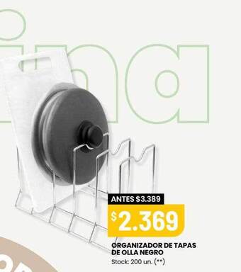 Changomas Organizador de tapas de olla negro oferta