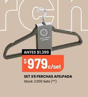 Changomas Set x5 perchas afelpada oferta