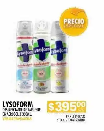 Pigmento Lysoform desinfectante de ambiente oferta