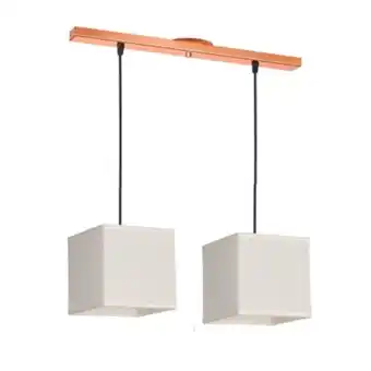 Pinturerías Rex Lámpara colgante cubo pantalla tela rústica monteluz 2 luces oferta