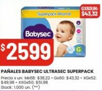 Changomas Pañales Babysec Ultrasec Superpack oferta