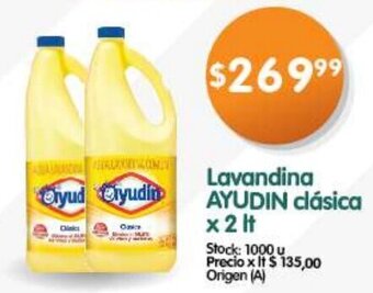 Supermercados Buenos Días Lavandina AYUDIN Clásica x 2lt oferta