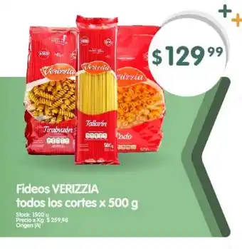 Supermercados Buenos Días Fideos VERIZZIA Todos los Cortes x 500g oferta