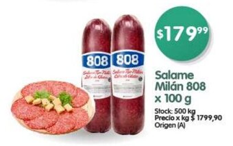 Supermercados Buenos Días Salame Milán 808 x 100g oferta