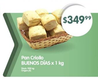 Supermercados Buenos Días Pan Criollo BUENOS DÍAS x 1kg oferta