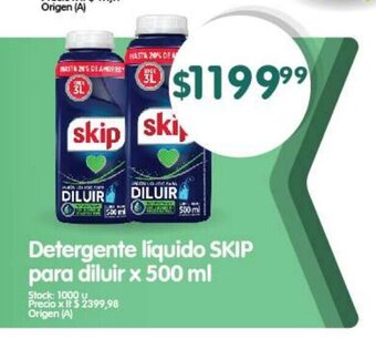 Supermercados Buenos Días Detergente Líquido SKIP para Diluir x 500ml oferta