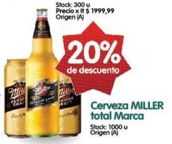 Supermercados Buenos Días Cerveza MILLER Total Marca oferta