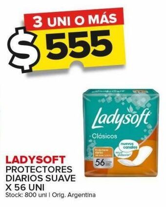 Carrefour Maxi Protectores diarios ladysoft suave x 56uni oferta