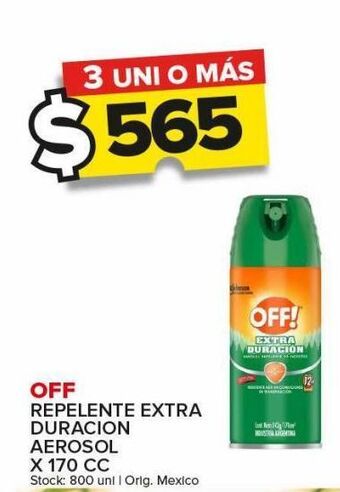 Carrefour Maxi Repelente off extra duración aerosol x 170cc oferta