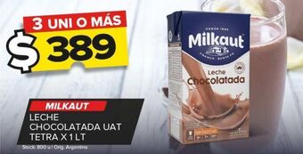 Carrefour Maxi Leche chocolatada milkaut uat tetra x 1lt oferta