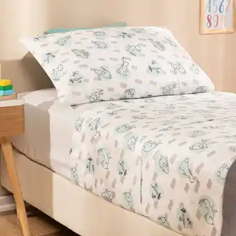 Arredo Juego de sábanas 1 plaza coneja jardín oferta