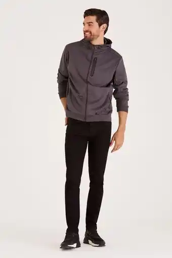 Macowens Jean entallado liso negro oferta