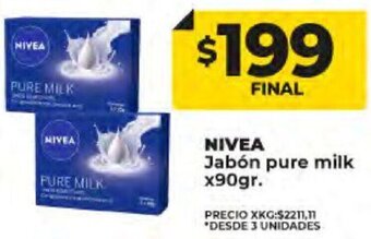Supermayorista Vital NIVEA Jabón pure milk x90gr. oferta