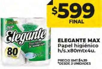 Supermayorista Vital ELEGANTE MAX Papel higiénico h/s.x80mtx4u. oferta