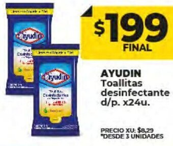 Supermayorista Vital AYUDIN Toallitas desinfectante d/p.x24u. oferta