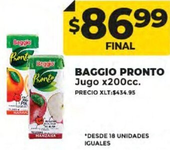 Supermayorista Vital BAGGIO PRONTO Jugo x200cc. oferta