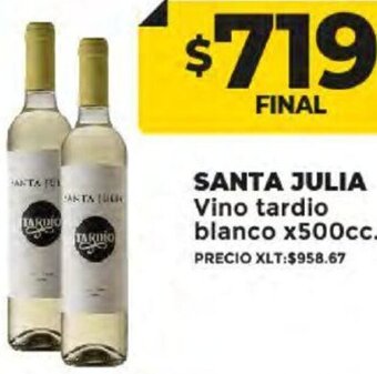 Supermayorista Vital SANTA JULIA Vino tardio blanco x500cc. oferta