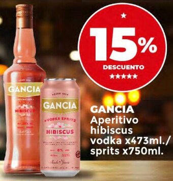 Supermayorista Vital GANCIA Aperitivo hibiscus vodka x473ml./ sprits x750ml. oferta