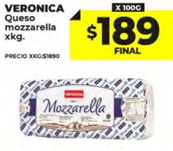 Supermayorista Vital VERONICA Queso mozzarella 100kg. oferta