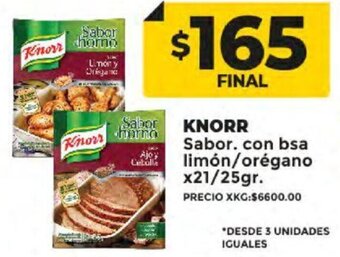Supermayorista Vital KNORR Sabor. con bsa limón/orégano x21/25gr. oferta