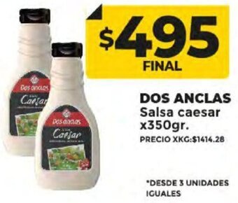 Supermayorista Vital DOS ANCLAS Salsa caesar x350gr. oferta