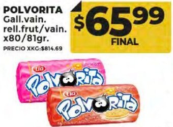 Supermayorista Vital POLVORITA Gall.vain. rell.frut/vain. x80/81gr. oferta