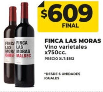 Supermayorista Vital FINCA LAS MORAS Vino varietales x750cc. oferta