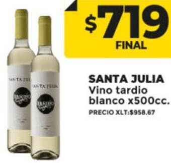 Supermayorista Vital SANTA JULIA Vino tardio blanco x500cc. oferta