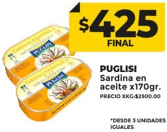 Supermayorista Vital PUGLISI Sardina en aceite x170gr. oferta