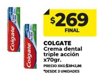 Supermayorista Vital Colgate crema dental triple acción oferta