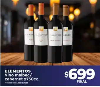 Supermayorista Vital Elementos vino malbec cabernet oferta
