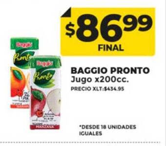 Supermayorista Vital Baggio pronto jugo oferta