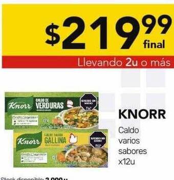 Nini Mayorista Knorr caldo varios sabores oferta