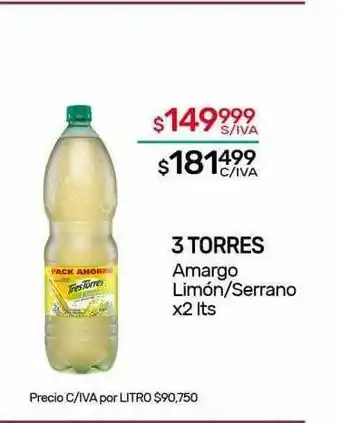 Nini Mayorista 3 torres amargo limón serrano oferta