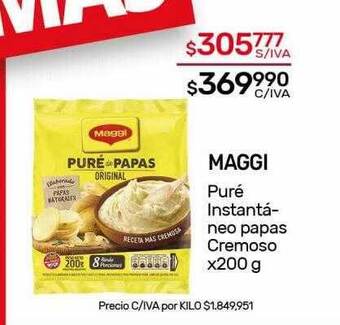 Nini Mayorista Maggi puré instantáneo papas cremoso oferta