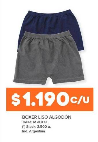 Carrefour Boxer liso algodón oferta