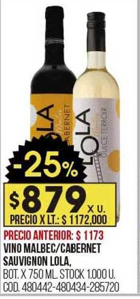 Coto Vino malbec cabernet sauvignon lola oferta